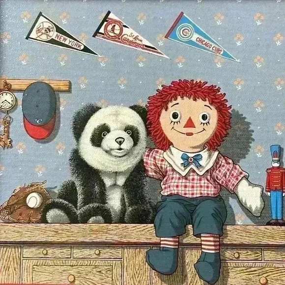 C.Carson Raggedy Ann & Andy Oil Paintings - Picture 3 of 9